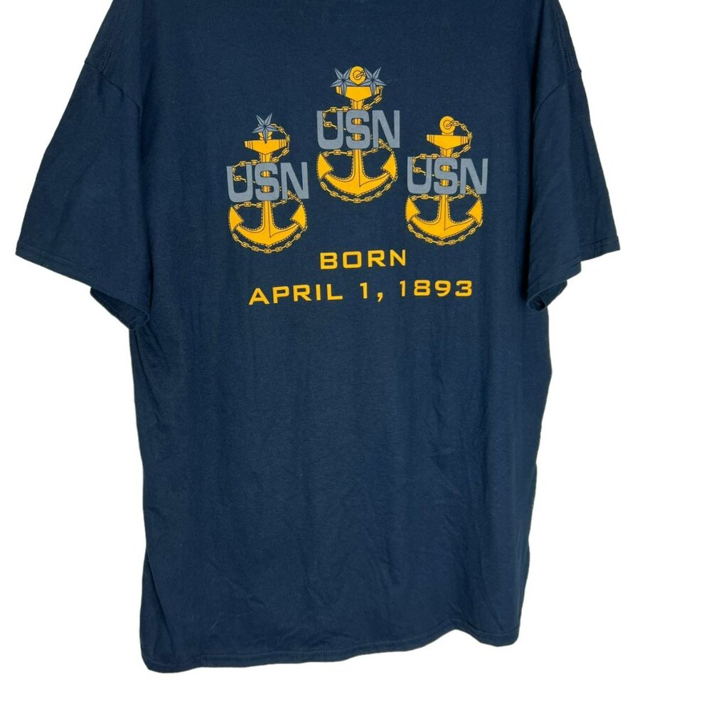 U.S Navy Chief Men's Blue T-Shirt Size XL 100% Cotton‎ - Picture 4 of 6